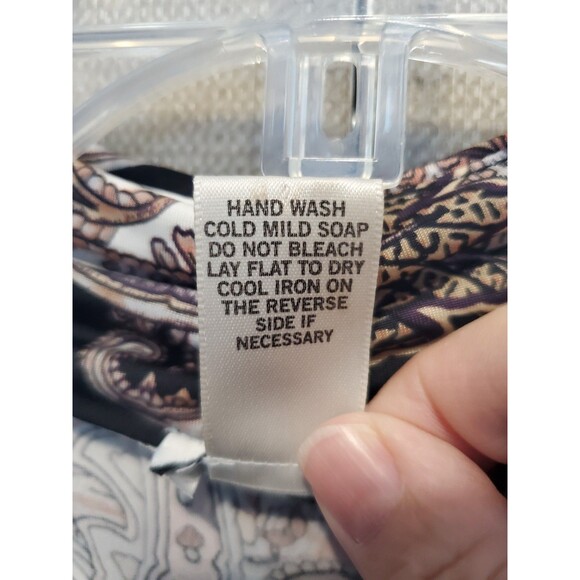 Cache Paisley Long Sleeve Side-Tie Faux Wrap Top Size Medium 90x Y2K - Picture 6 of 6